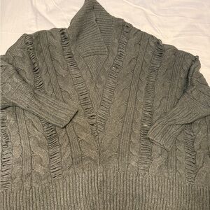 Cozy Gray Cable Knit Sweater